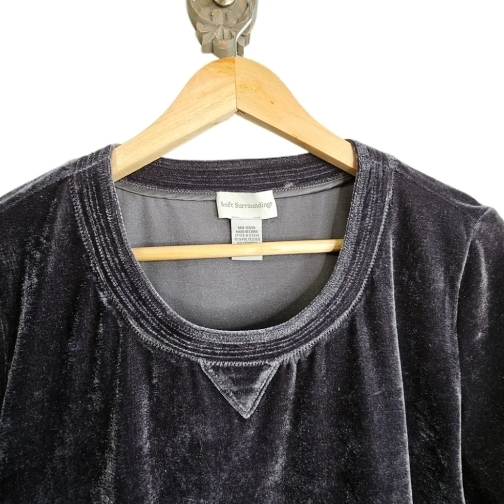 Soft Surroundings velvet pocket round neck long sleeve tunic size xs - Picture 2 of 8